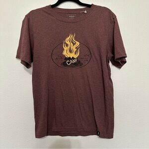 Prana men’s heathered chestnut brown short sleeve crewneck t-shirt camp small